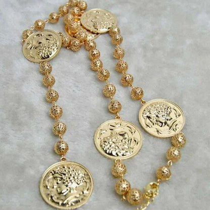 2024 Baroque Cross Holloway crystal antique necklace, fashion show premiere palace-style women's necklace, sweater chain