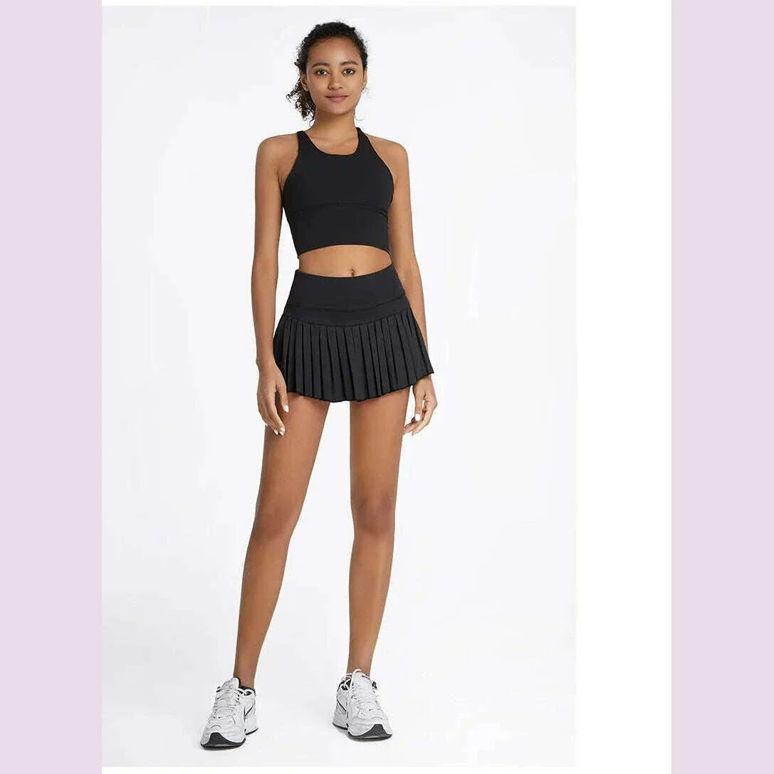Cloud Hide Safe Tennis Skirts XS-XXL Gym Golf Running Pleated Pantskirt SEXY Women Sports Fitness Shorts Pocket High Waist Skort