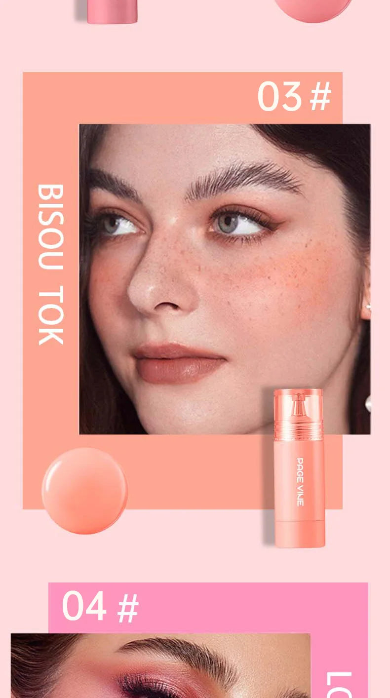 PAGE VINE Liquid Blush Longlasting Velvet Ink Blusher Brightening Natural Rouge Multi-Purpose Matte Lipstick Eyeshadow Makeup