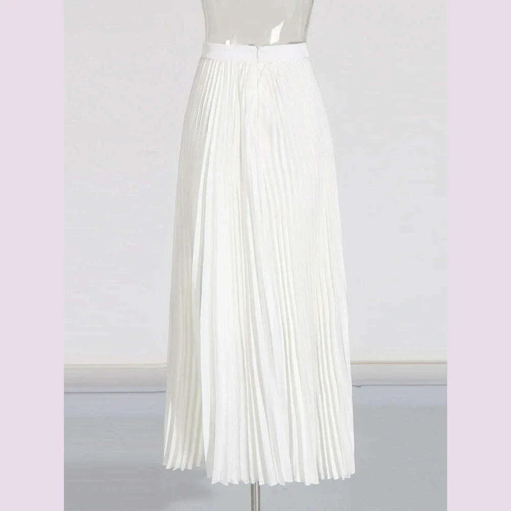 TWOTWINSTYLE Solid Two Piece Set For Women Stand Collar Long Sleeve Spliced Button Tops High Waist Skirt Chic Set Female Fashion
