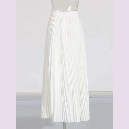 TWOTWINSTYLE Solid Two Piece Set For Women Stand Collar Long Sleeve Spliced Button Tops High Waist Skirt Chic Set Female Fashion