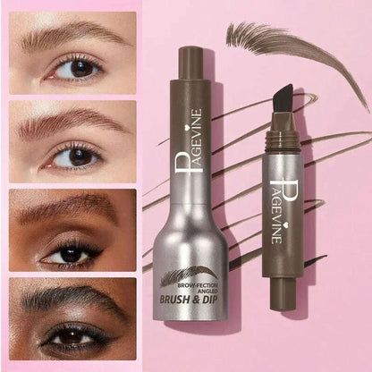 Square Brush Eyebrow Cream Waterproof Velvet Wild Eyebrow Tint Pen Eyebrow Cream Lasting Color Rendering 3D Makeup Wild Eye Brow