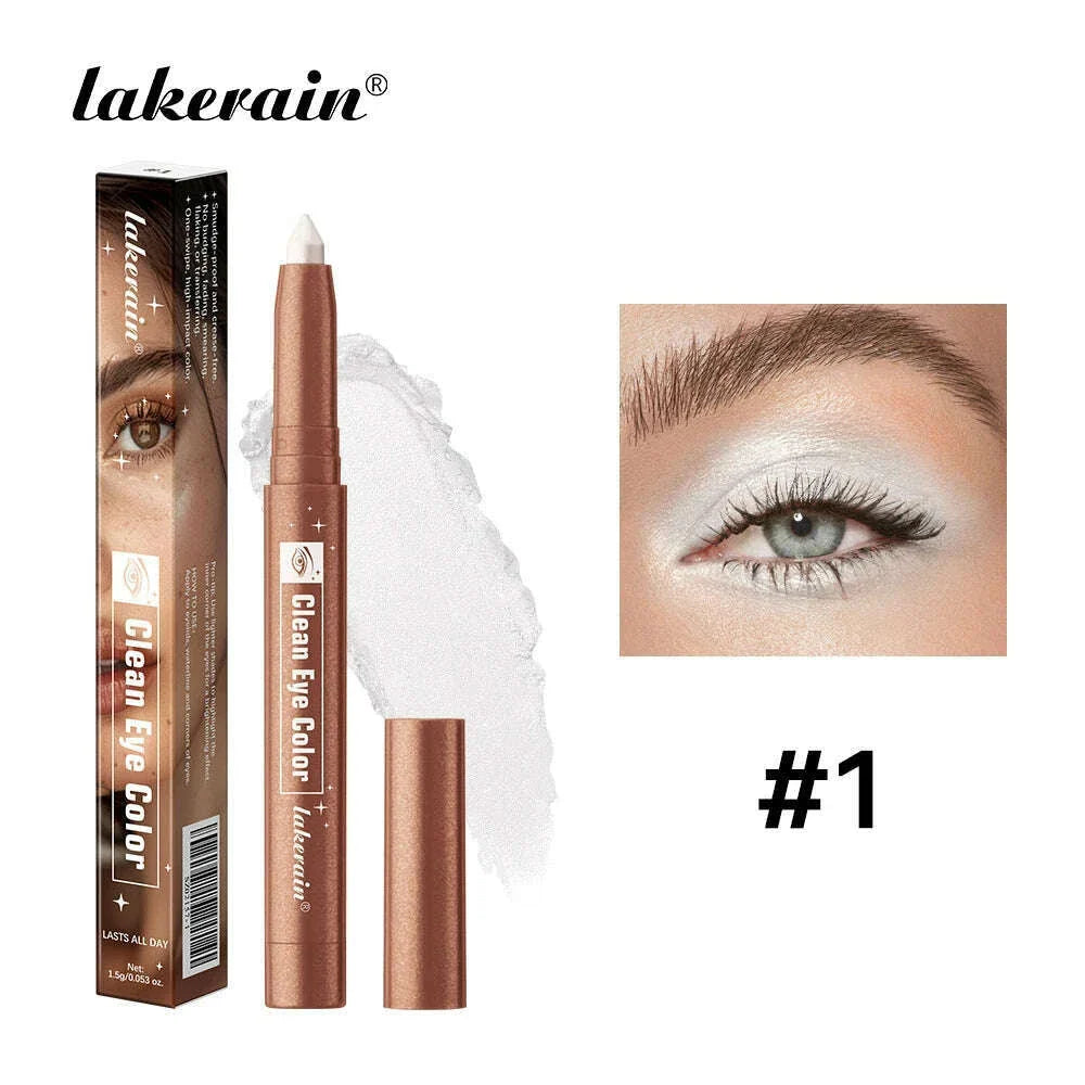 1pc Shimmering Eyeshadow Highlight Stick Glitter White Eyeshadow Pencil for Bright Eyes Dazzling Effect Makeup Highlighter