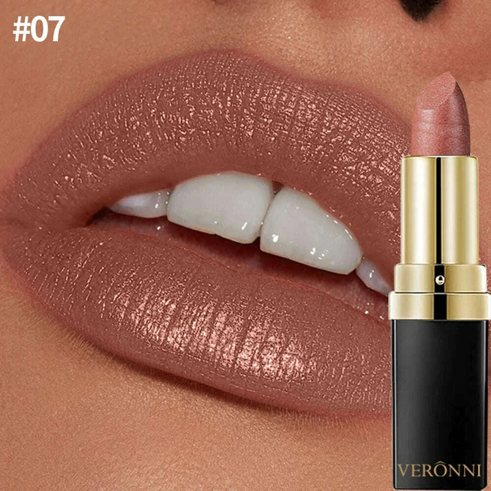 Diamond Shimmering Lipstick Set,High Pigmented Glitter Metallic Lipstick Glitter Lipgloss Lips Makeup Cosmetics Sexy Make Up