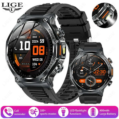 LIGE New Smart Watch Men 800mAh Ultra Long Battery Life Waterproof Outdoor Sport Watches Bluetooth Call Military Smartwatch 2025