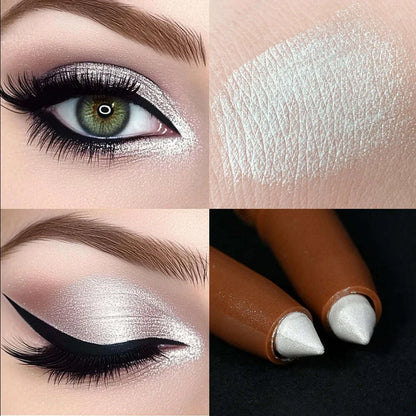 1pc Shimmering Eyeshadow Highlight Stick Glitter White Eyeshadow Pencil for Bright Eyes Dazzling Effect Makeup Highlighter