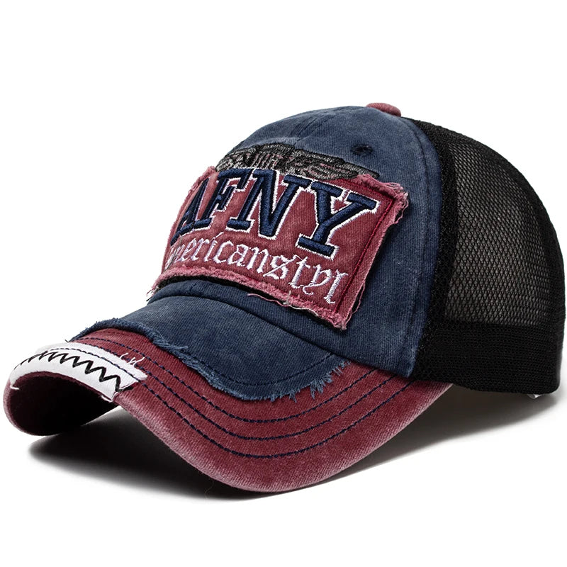 CNTANG Fashion Mesh Men's Baseball Cap Summer Cotton Letters Embroidered Sun Hat Snapback Casual Breathable Hip Hop Caps For Men