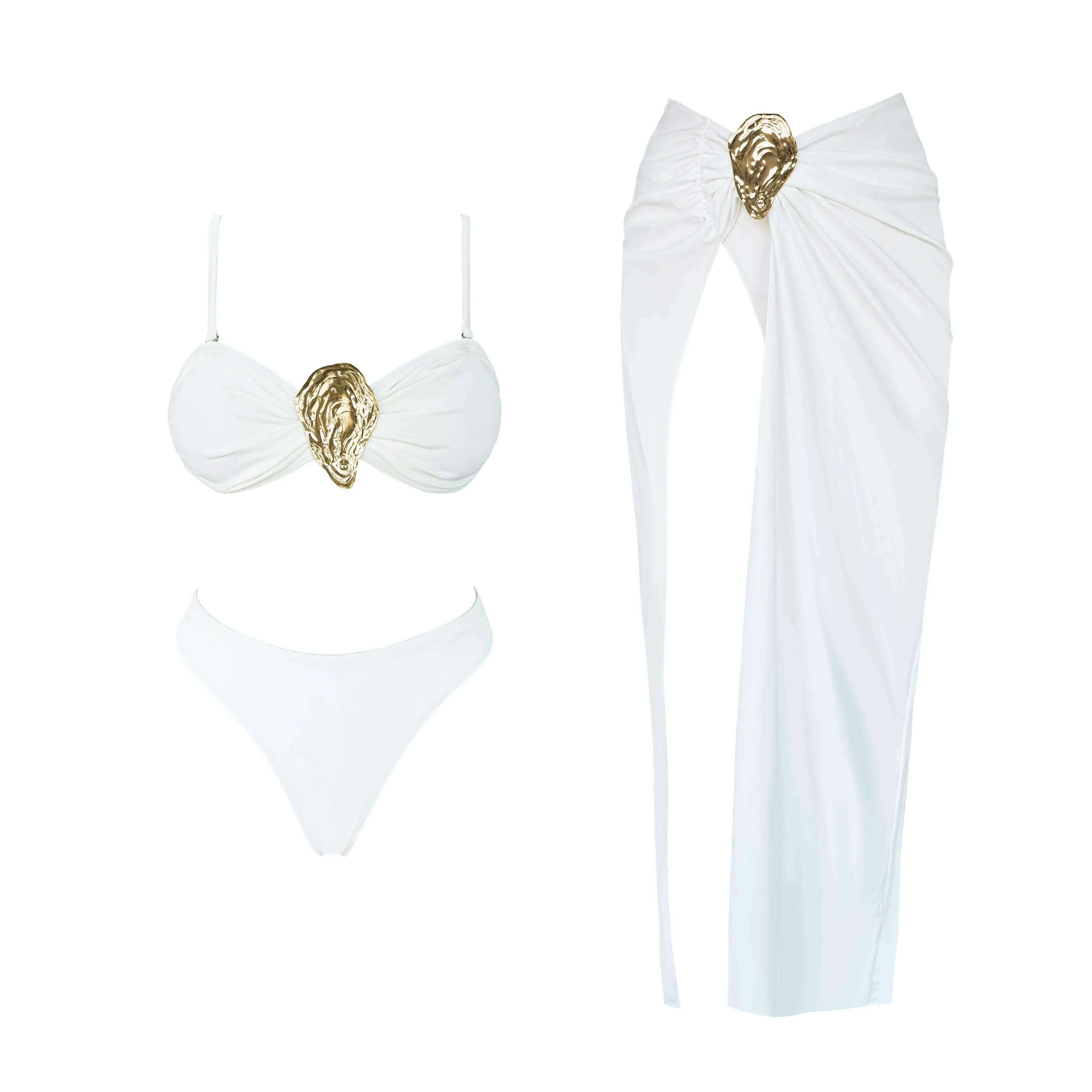 Off Shoulder Bikini With Skirt Women Swimsuit 2025 Biquini High Cut Swimwear Lady Holiday Bath Suit Female Beachwear Outfits