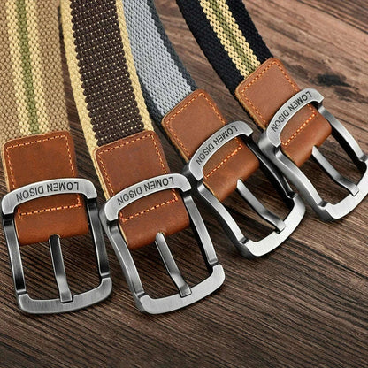 Men's and women's belt needle buckle canvas belt casual cargo belt Korean version of the tide male student youth outdoor belt