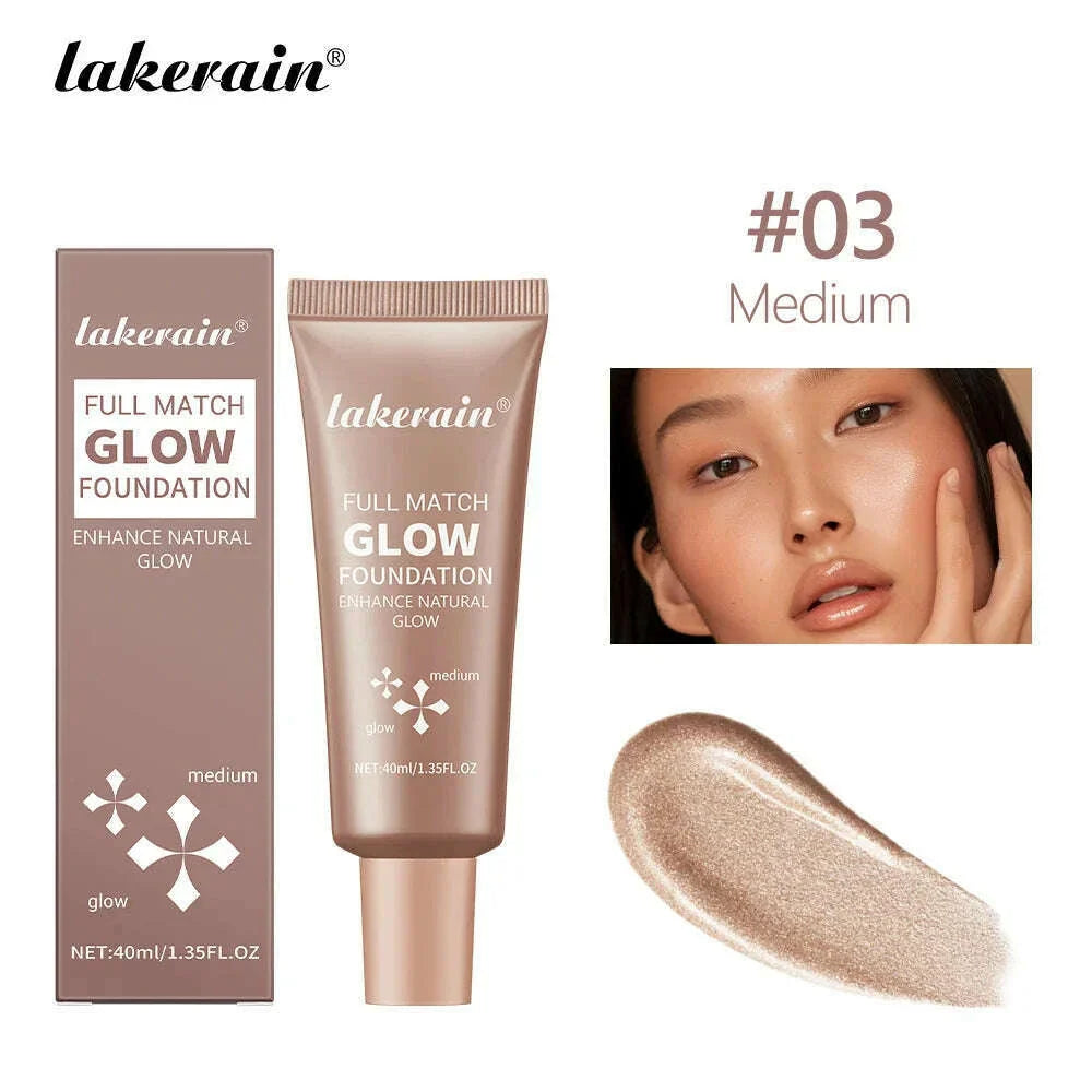 Glossy Liquid Foundation Long Lasting Oil-Control Face Foundation Full Coverage Concealer Waterproof Contour Makeup For Women