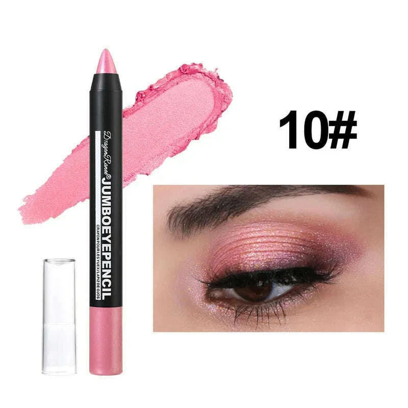 12 Colors Long-lasting Eyeshadow Pencil Waterproof Pigment Blue Purple Black Eye Shadow Stick Women Fashion Colorful Eye Makeup