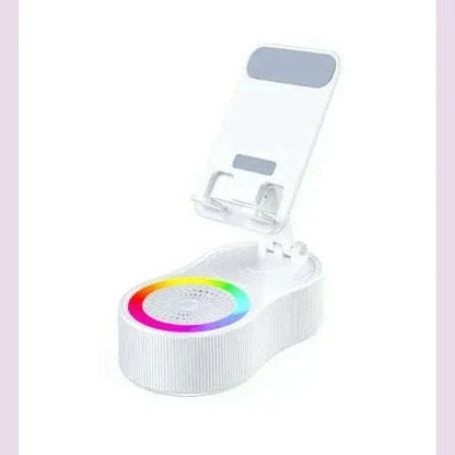 Wireless Speaker with Colorful Ambient Light 360°rotatable Adjustable FoldingLift-non-slip Phone Holder 5.3 HDSurround Subwoofer