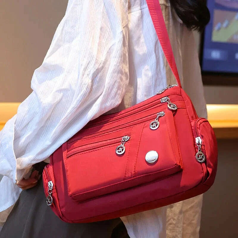 New style neutral nylon fabric ladies' handbag Oxford cloth shoulder strap crossbody bag travel bag multi-compartment casual bag
