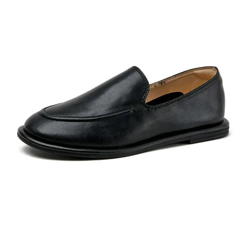 AIYUQI Loafers Women 2025 New Spring Round Toe One Foot Slip-on Shoes Women Genuine Leather Soft Flats Shoes Women