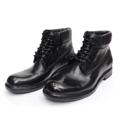 Men's British Style Ankle Boots Soft Handmade Genuine Leather Sole Windproof Comfortable Lace-up Winter Motorcycle Shoes