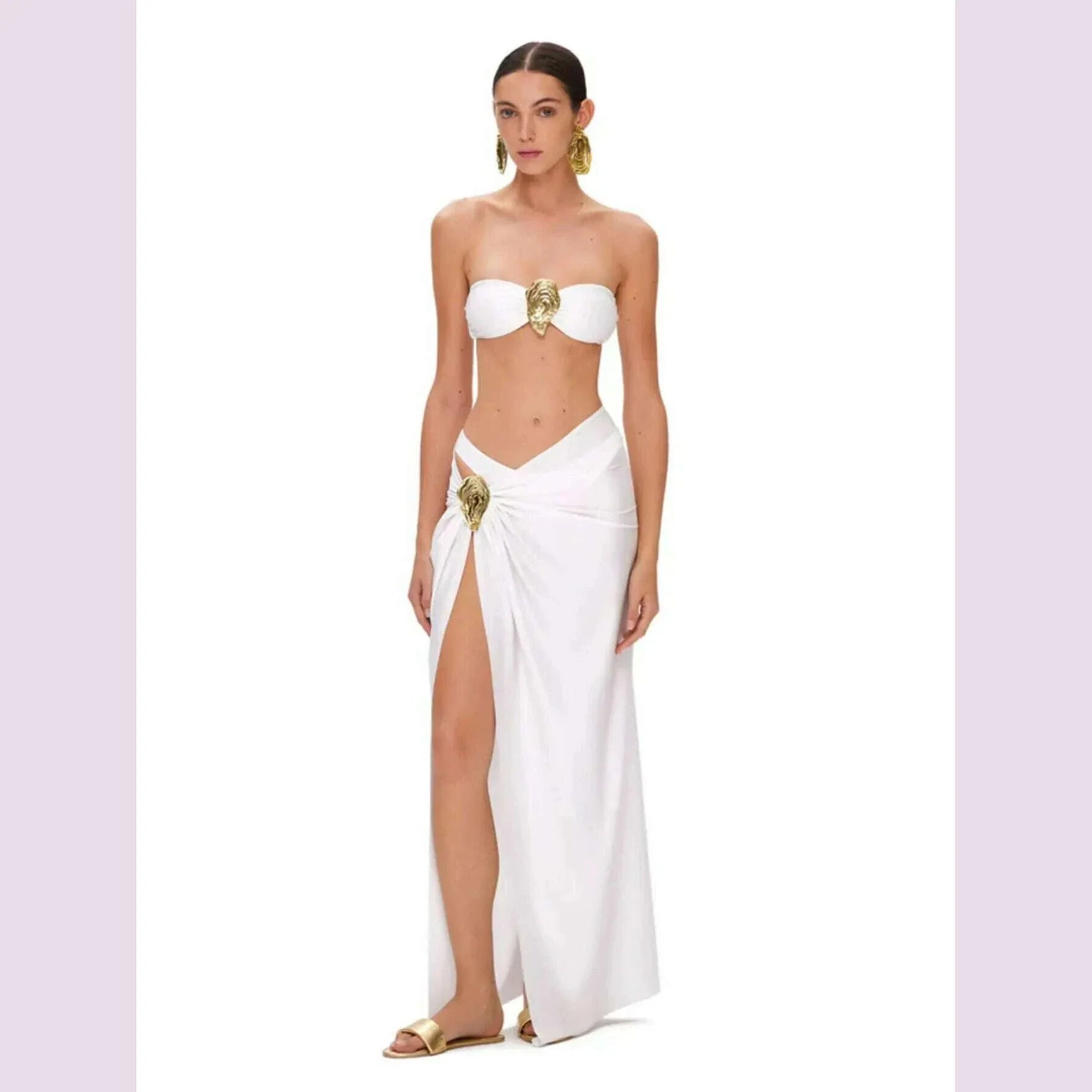Off Shoulder Bikini With Skirt Women Swimsuit 2025 Biquini High Cut Swimwear Lady Holiday Bath Suit Female Beachwear Outfits