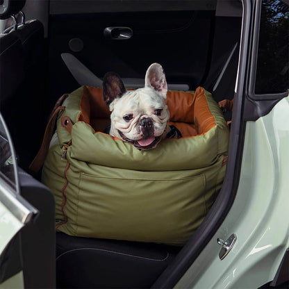 Pet Outing Lathe Luxury Faux Leather Dog Car Seat/Cat Car Bed/Booster Bed Pet Booster Car Seat Dog Cat Travel Seat