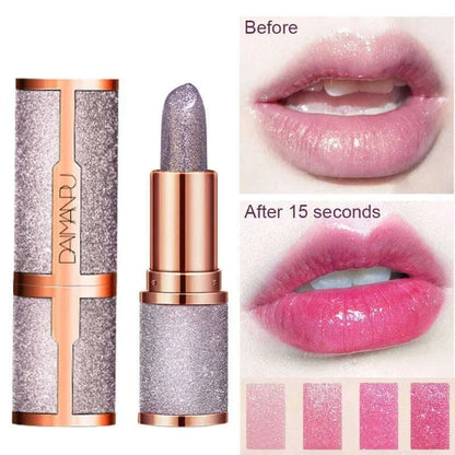 3 Colors Glitter Lipstick Temperature Color Changing Lasting Lip Tint Waterproof Red Pink Sexy Cosmetics Makeup