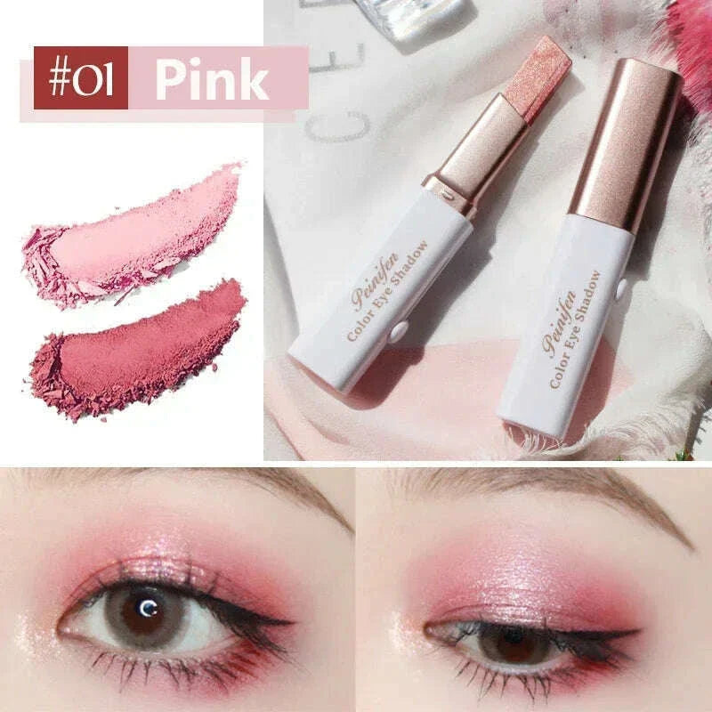 2 in 1 Pearly Glitter Highlighter Eyeshadow Stick Waterproof Long Lasting Shimmer Eye Shadow Eyeliner Lazy Beauty Eyes Make Up