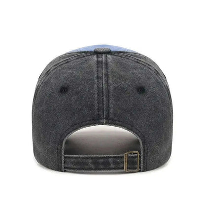 Four Seasons Washed Vintage Distressed Curvy Brimmer Cap Men's Women's Fashion Patch Embroidery Sun Cap Adjustable