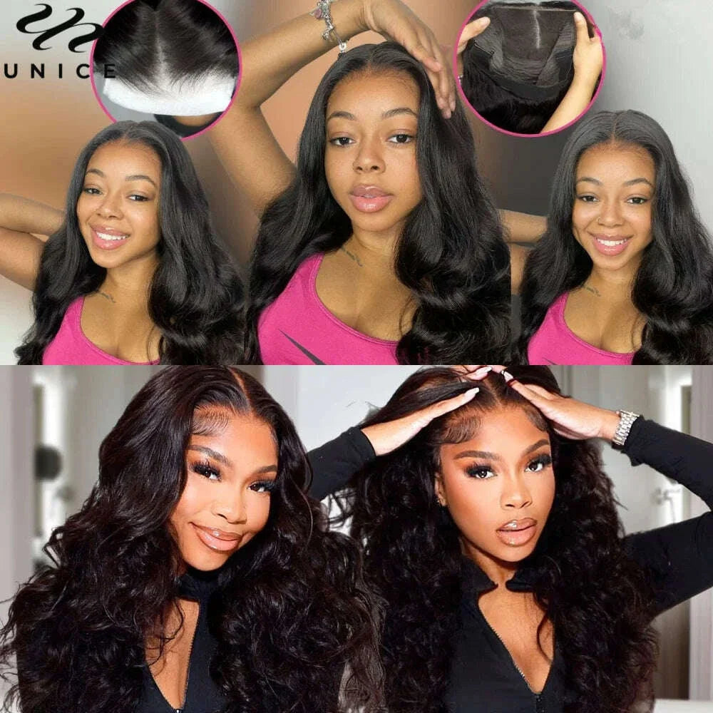 Unice Hair Pre Cut Pre Bleached 5X5 HD Lace Wig 7x5 13x4 Glueless Wig Human Hair Body Wave Lace Front Wigs
