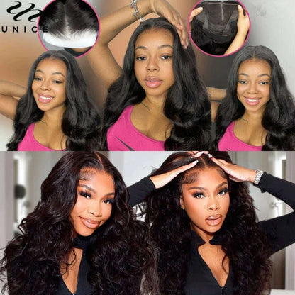 Unice Hair Pre Cut Pre Bleached 5X5 HD Lace Wig 7x5 13x4 Glueless Wig Human Hair Body Wave Lace Front Wigs