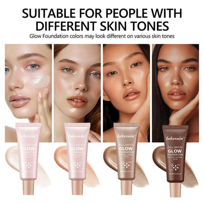 Glossy Liquid Foundation Long Lasting Oil-Control Face Foundation Full Coverage Concealer Waterproof Contour Makeup For Women