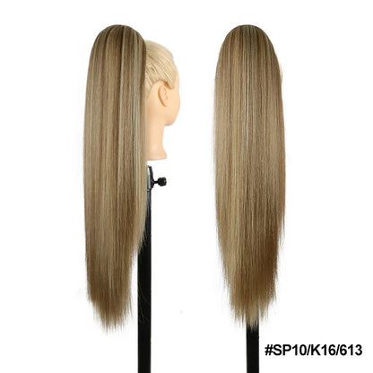 Julianna Synthetic Kanekalon Black Drawstring Water Wave Ponytail Extension Female Curly Wavy Clip In Ponytail Hair Extension