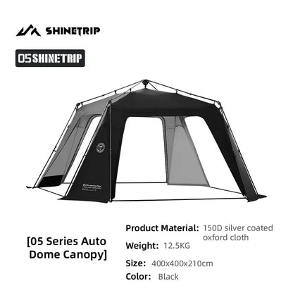 ShineTrip Auto Dome Canopy Series Silver Coated Canopy Oversized Quick Setup Sunproof Camping Auto Dome House Waterproof Tent