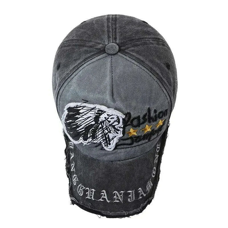 Four Seasons New Baseball Cap Retro Distressed Casual Outdoor Sports Hat Spring And Autumn Sunhat Letter Embroidery Cap Men