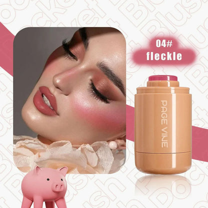 PAGE VINE Pocket Blush Stick Lip And Cheek Hydrating Stick Natural Rouge Powder Blush Cream Lipstick Cheek Easy To Apply Color