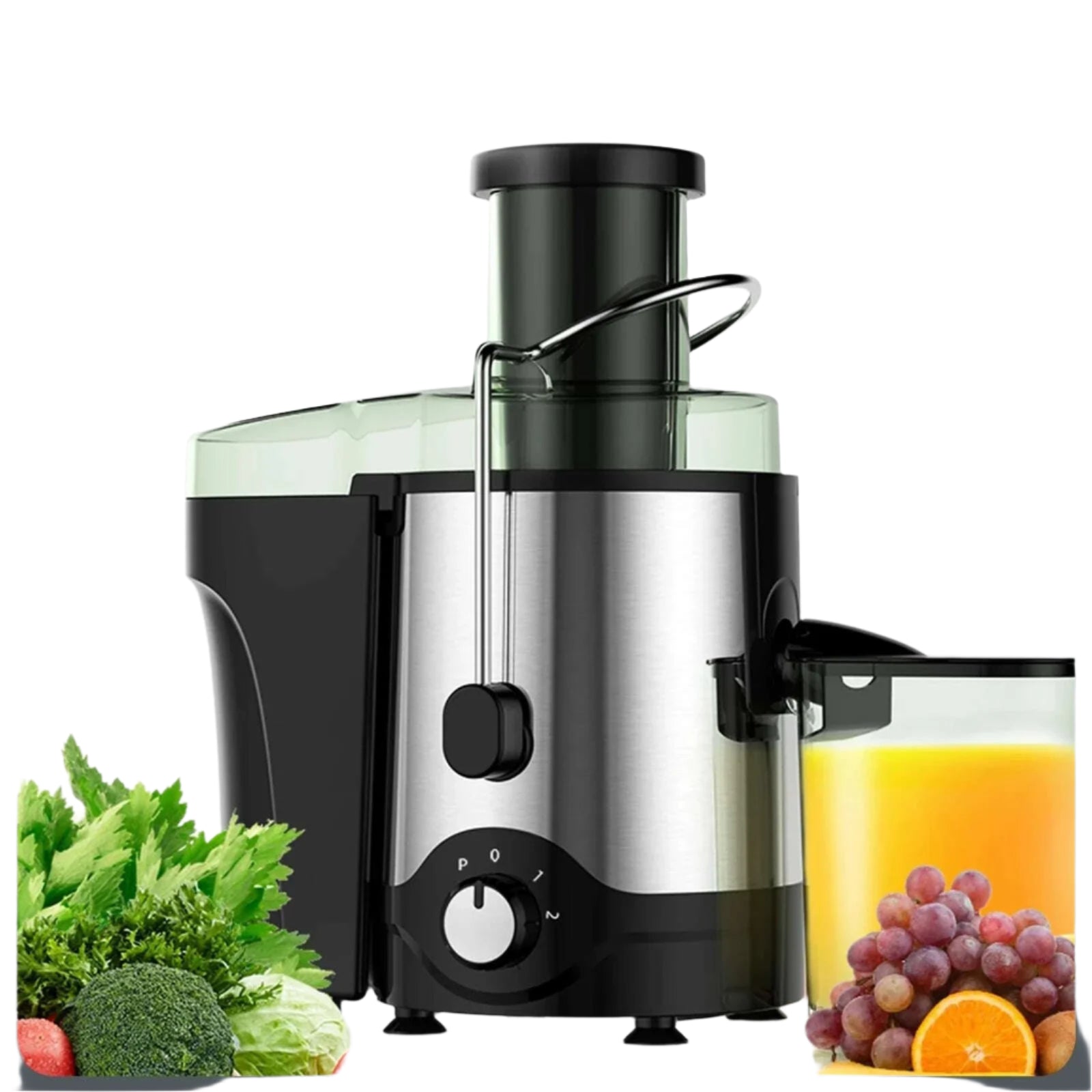 VAVSEA 600W Juicer Machine, Anti-Drip Centrifugal Juice Extractor with 3-Inch Feed Chute for Whole Fruits & Vegetables, BPA-Free
