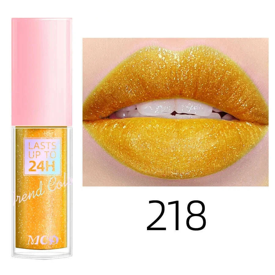 18 Colors Glitter 1pcs Lip Glaze Long Lasting Lip Gloss Waterproof Liquid Lipstick Makeup Lip Oil Lip Tint Moisturizing Lip Balm