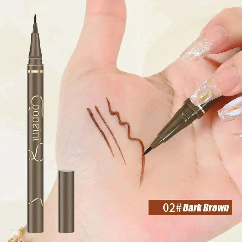 0.05mm Ultra Fine Liquid Eyeliner Black Brown Waterproof Long Lasting Smooth Eyeliner Eyelash Pencils Quick-dry Eye Makeup Tool