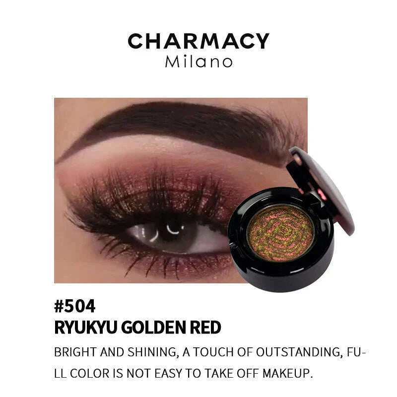CHAEMACY 6 Colors Glitter Optical Chameleon Powder Eyeshadow Long Lasting Easy to Wear Eye Shadow for Women Makeup Cosmetic