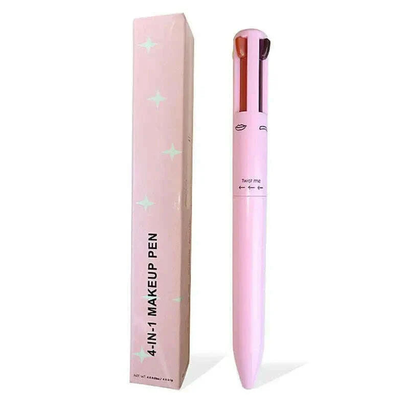 Multi-functional 4-in-1 Makeup Pencil Eyeliner Lip Liner Eyebrow Pencil Swivel Waterproof & Sweatproof Makeup Tools