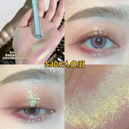 Glitter Chameleon Eye Makeup Multichrome Shimmer Eyeshadow Duochrome Stick Shine Chrome Highlighter Pen Party Luminous Cosmetics