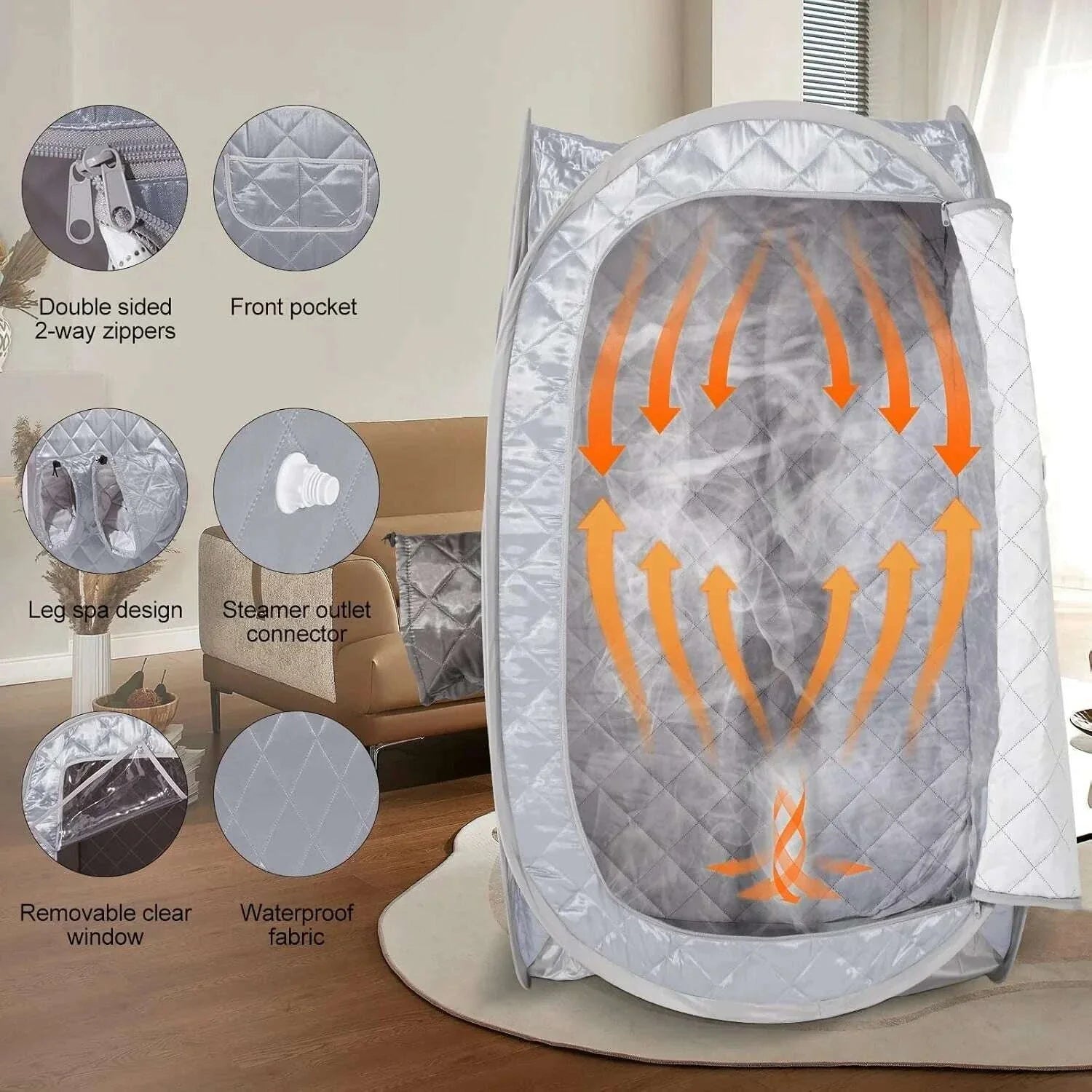 Portable Steam Sauna Tent  Personal Steam Sauna SPA for Detox Therapy with2L Steamer