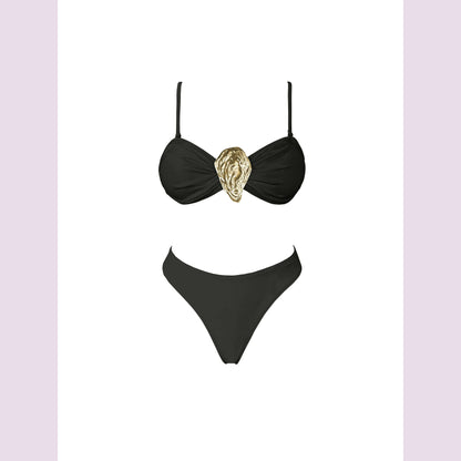 Off Shoulder Bikini With Skirt Women Swimsuit 2025 Biquini High Cut Swimwear Lady Holiday Bath Suit Female Beachwear Outfits