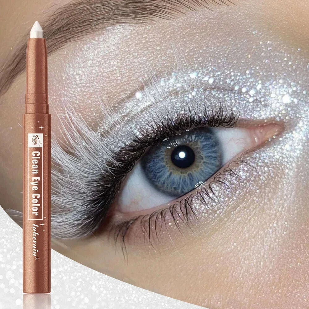 1pc Shimmering Eyeshadow Highlight Stick Glitter White Eyeshadow Pencil for Bright Eyes Dazzling Effect Makeup Highlighter