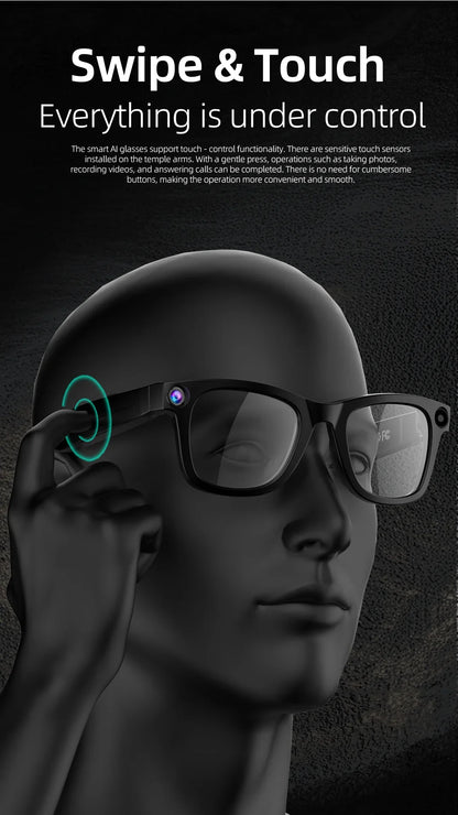 Hiwego New  Smart AI Glasses 800W pixel AI Shooting Camera HD Photo Video Voice Call Translation  Bluetooth Glasses For xiaomi