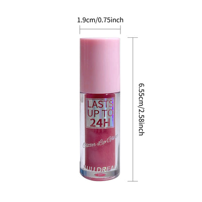 Flowing Light Glitter Lip Glaze, Moisturizing Lip Gloss & Lip Oil Tint,Waterproof Long-Lasting Shine,Multi-Look Makeup,Certified