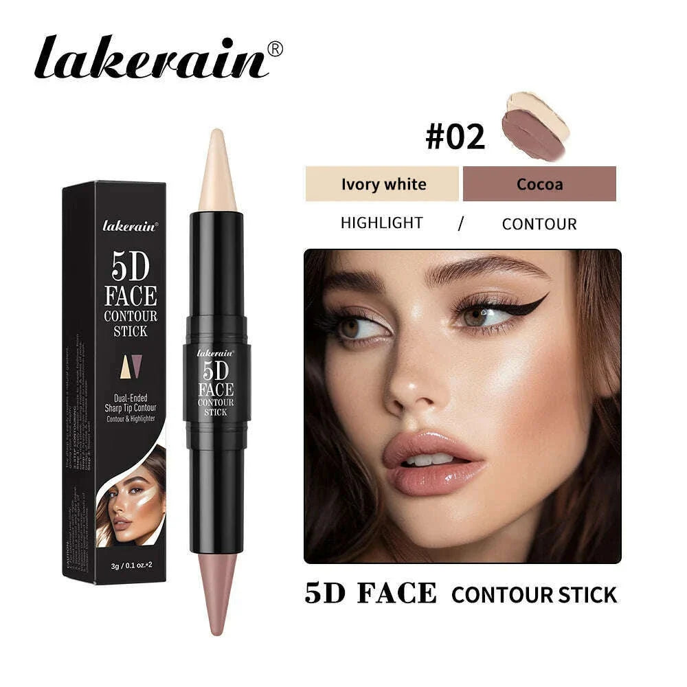 Double Head Highlight Pen Highlighter For High Nose Bridge Shadow V Face Foundation Contour Makeup Concealer Stick Cosmetics