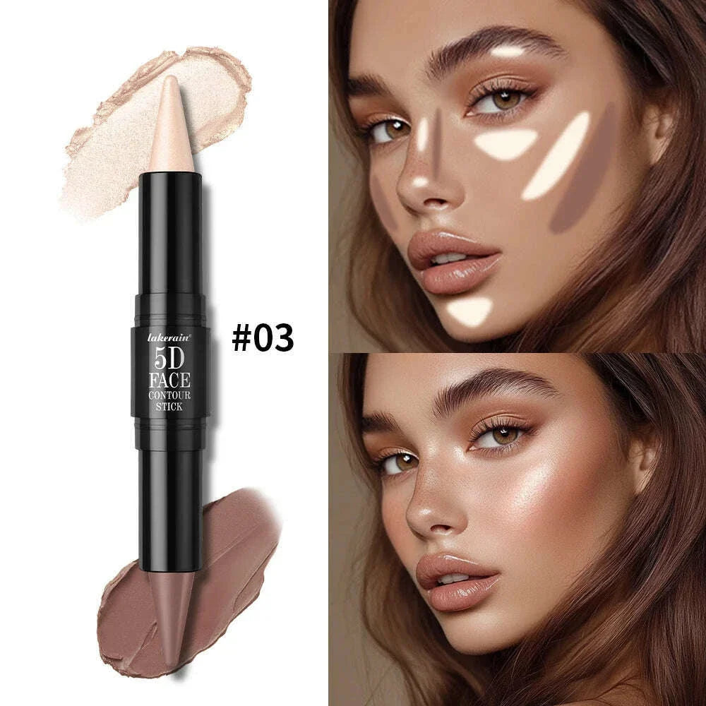 Double Head Highlight Pen Highlighter For High Nose Bridge Shadow V Face Foundation Contour Makeup Concealer Stick Cosmetics