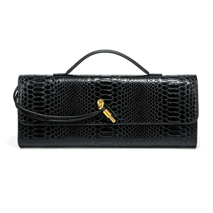 Burgundy bag cherry red envelope wine red envelope upscale new handbag European and American fashion crocodile flip hand organ b