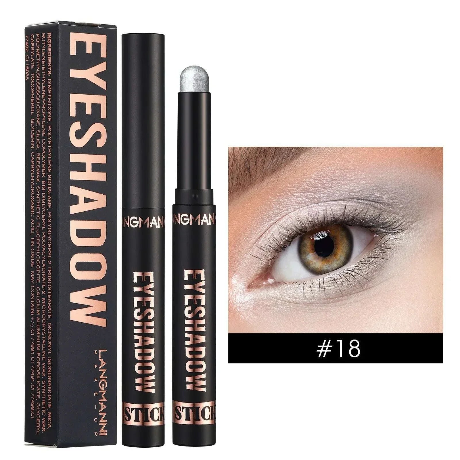 Smoky Dark Blue Eyeshadow Pencil Stick Waterproof Pearlescent 16 Colors Metallic Glitter Eye Shadow Highlighter Pen Makeup Tool