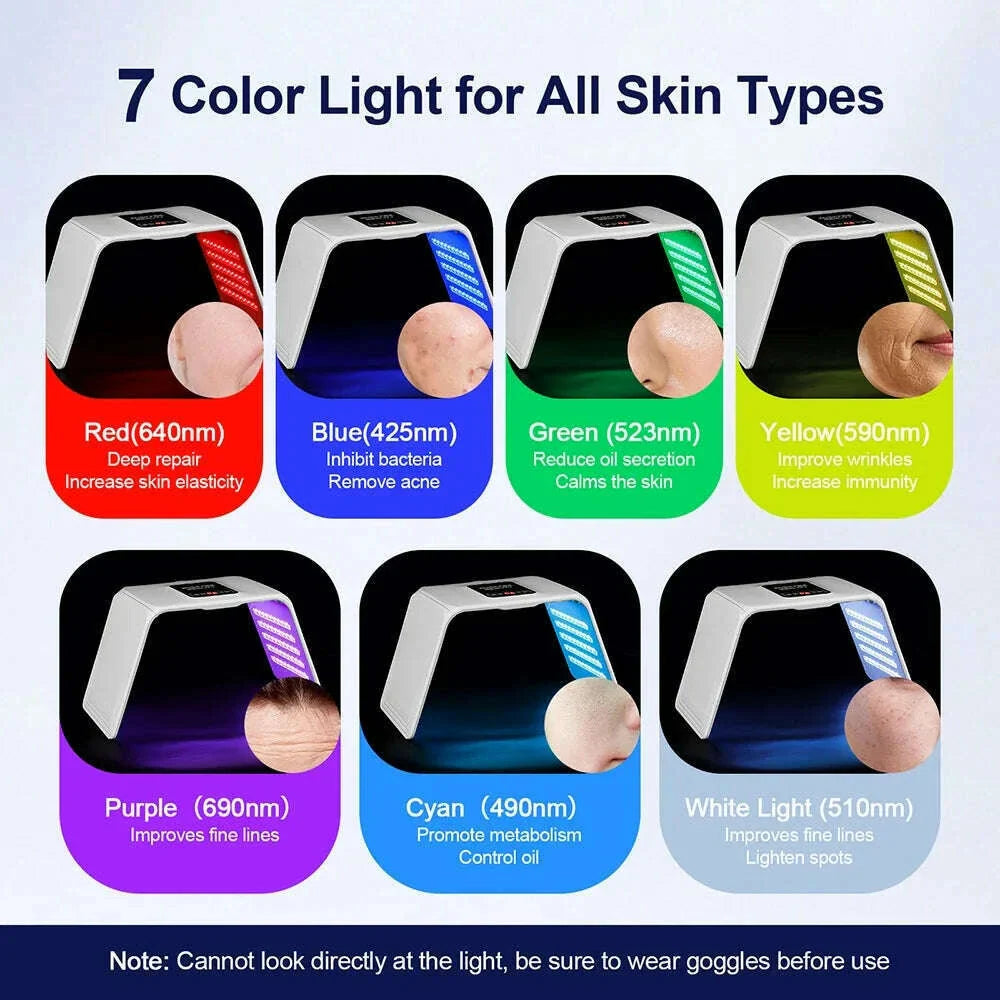 7 Colors LED Mask Face&Body Salon SPA Lamp Skin Moisturizing Rejuvenation  Anti Wrinkle Beauty Skin Care Equipment