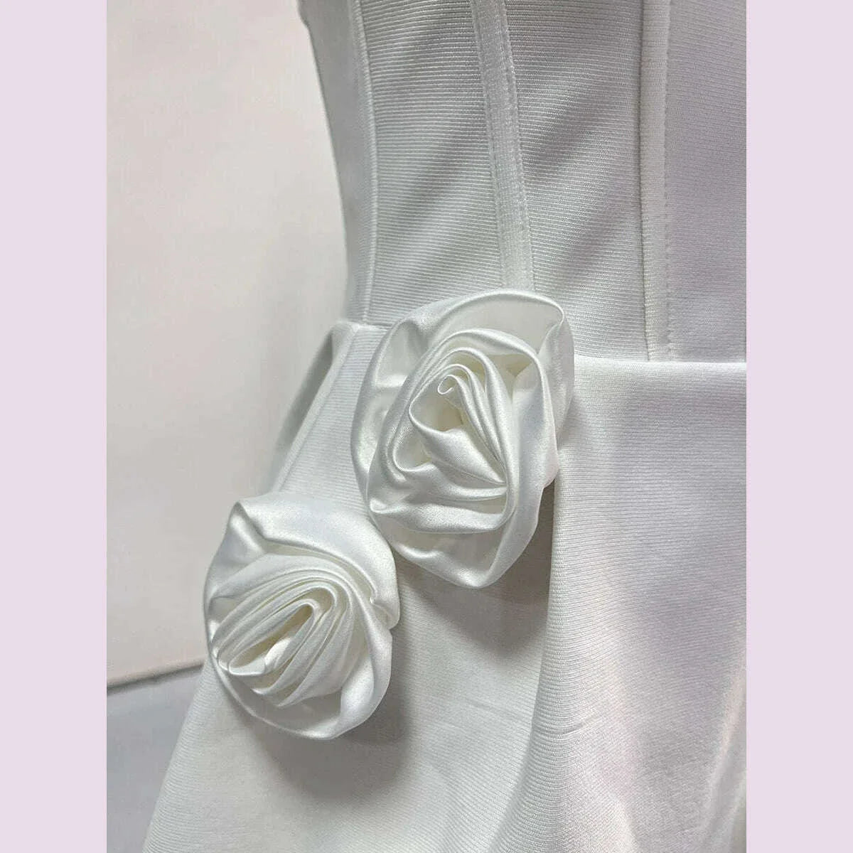 TWOTWINSTYLE Solid Slimming Spliced Appliques Dresses For Women Slash Neck Sleeveless High Waist Temperament Dress Female New