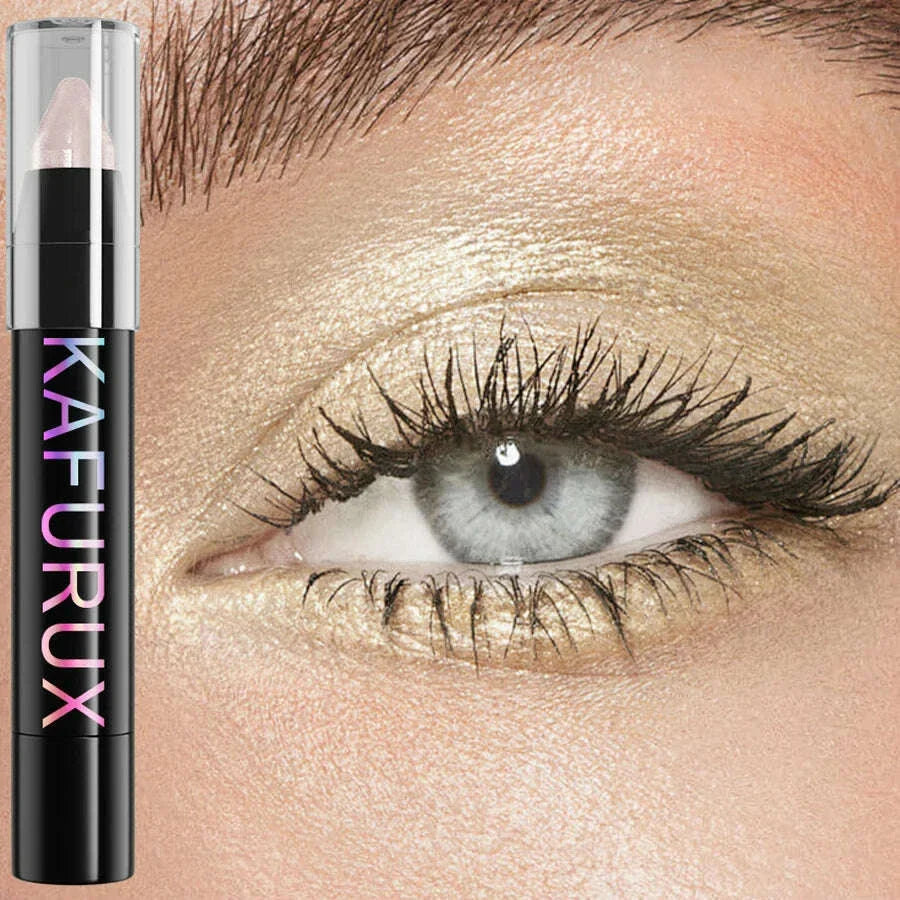 24 Colors Pearlescent Glitter Eyeshadow Eyeliner Pencil Waterproof Matte Nude Eye Shadow Eye Makeup Shimmer Highlighter Pen Tool