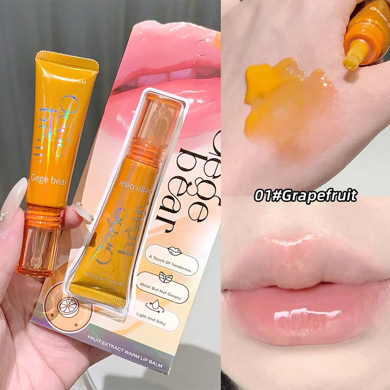 Gege Bear Color-Changing Lip Balm Hydrating & Lightweight Formula Lip Gloss, Non-Greasy and Nourishing Lip Care, New Design, 202